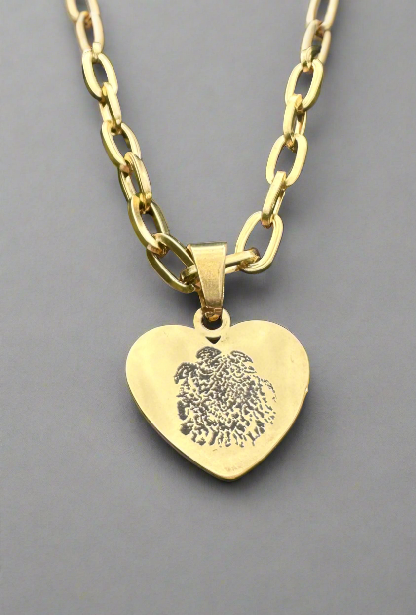Double side heart necklace