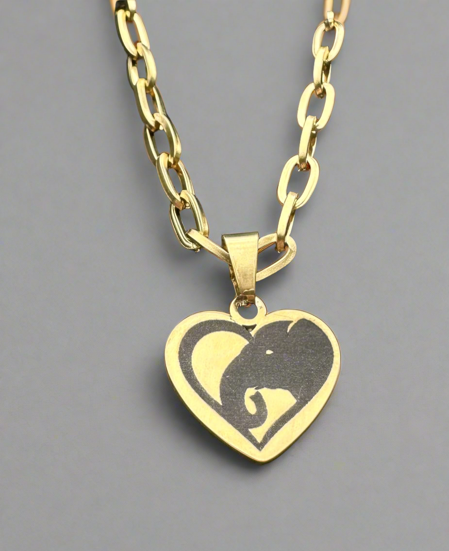 Double side heart necklace