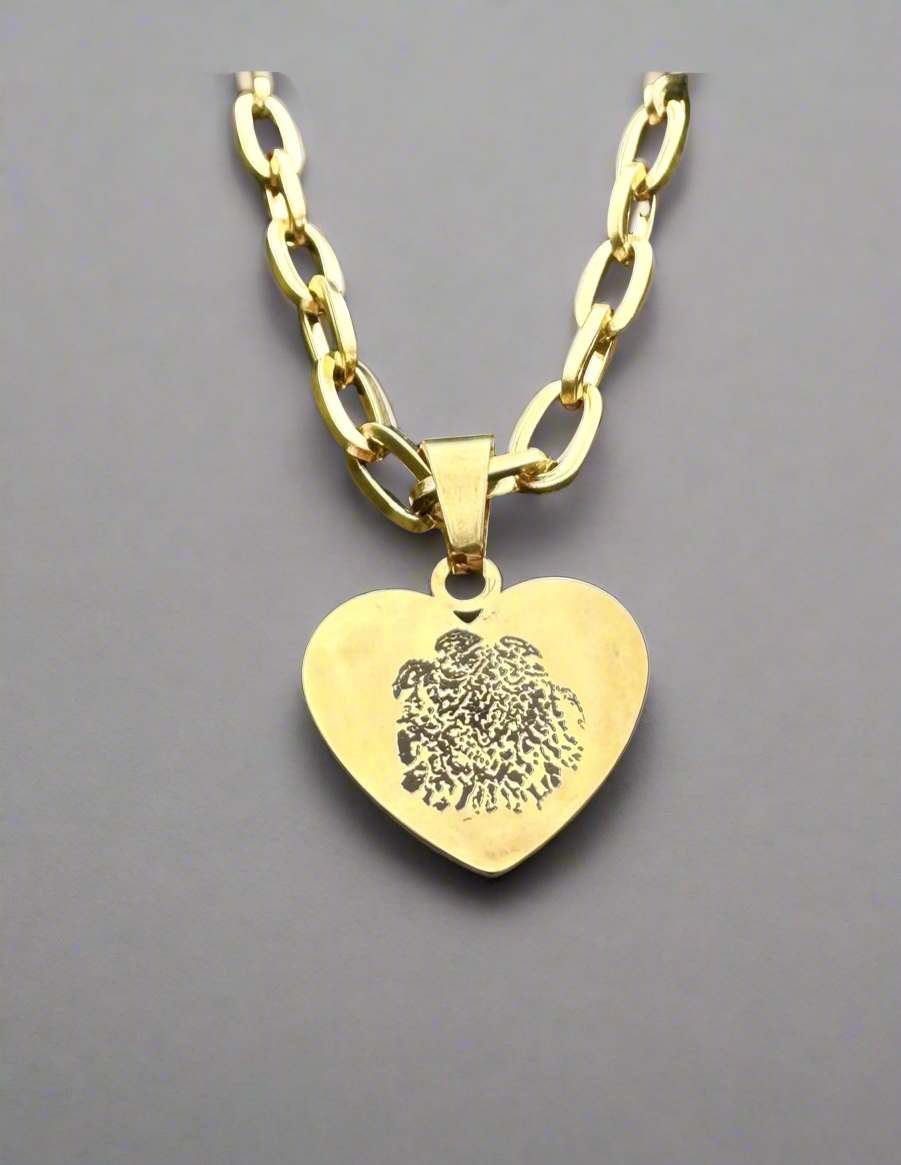 Double side heart necklace
