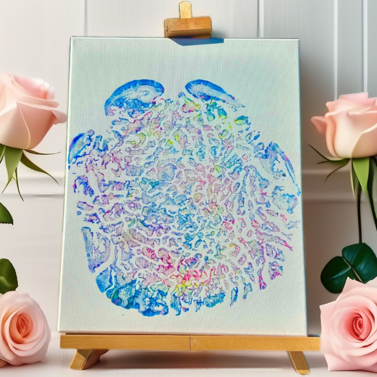 Multi-colored elephant foot print