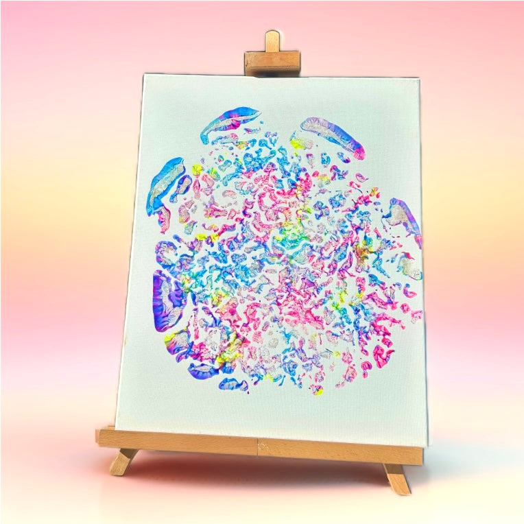 Multi-colored elephant foot print