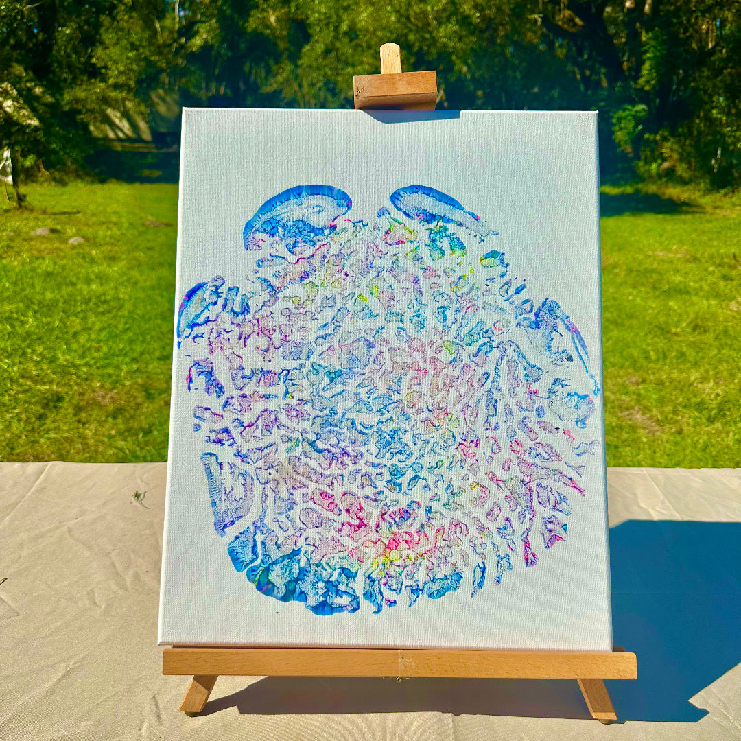 Multi-colored elephant foot print