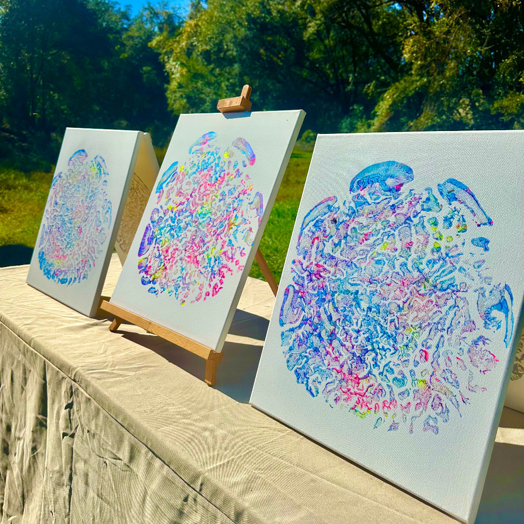 Multi-colored elephant foot print