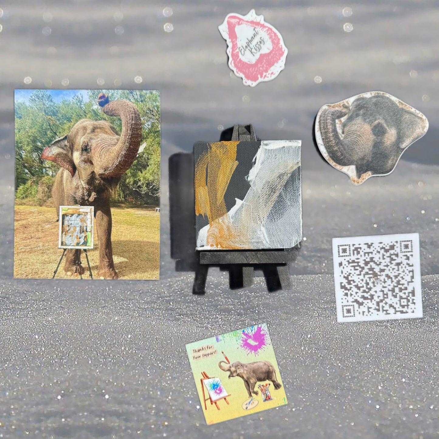 Miniature elephant painting