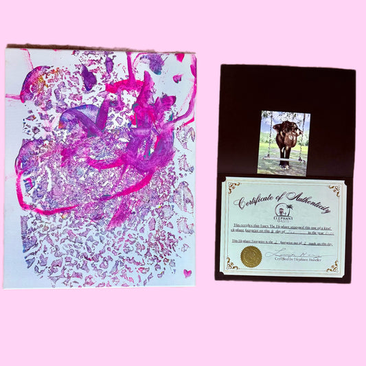 Elephant footprint painting