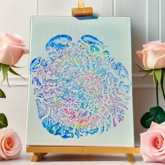 Multi-colored elephant foot print