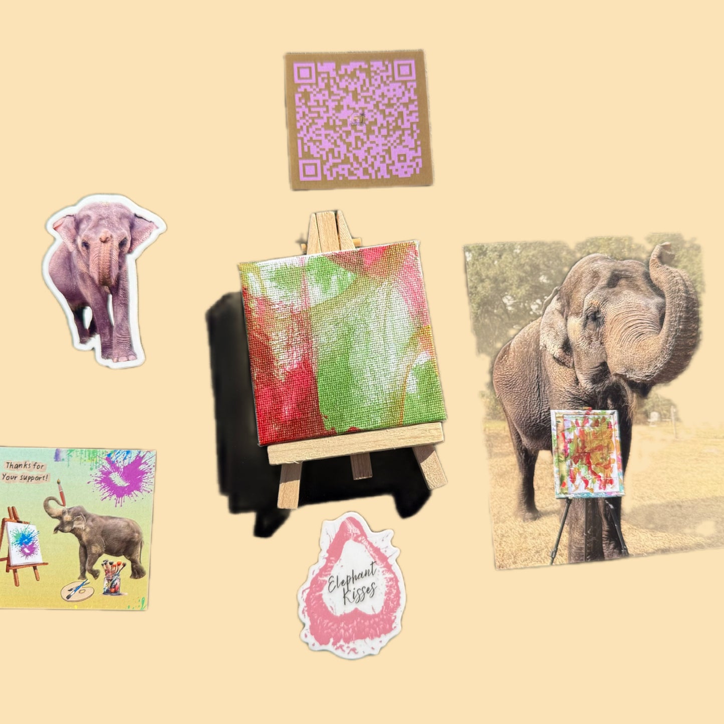 Miniature elephant painting